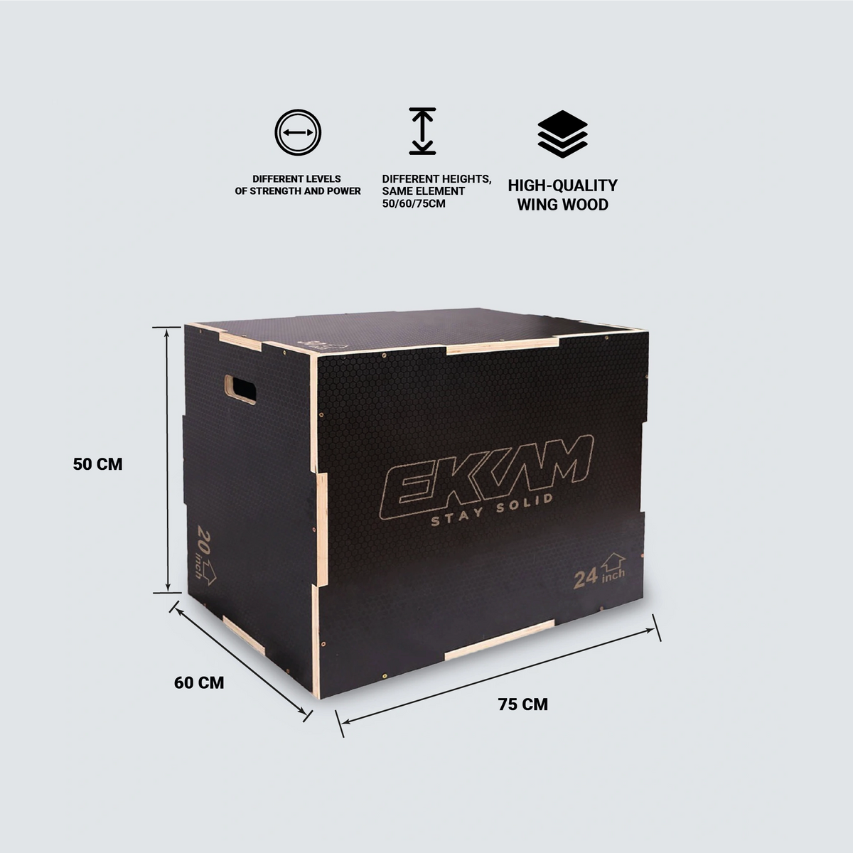 Plyo Wood Box – Cajon en bois 50-60-75 cm | EKKAM